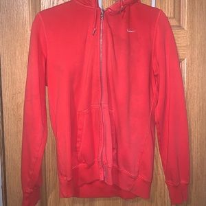 red size large nike zip up hoodie
